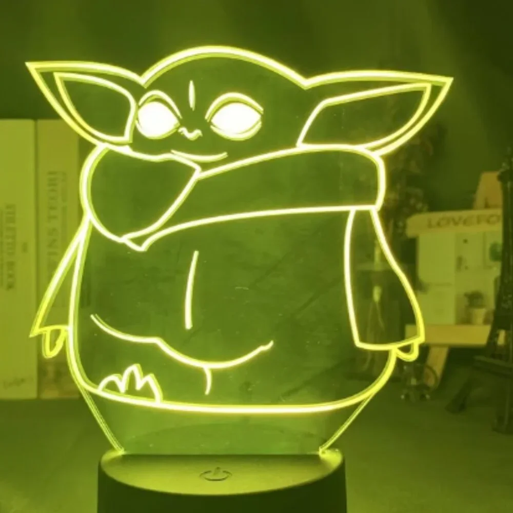 Baby yoda 3D night light Star Wars little Yoda colorful remote control